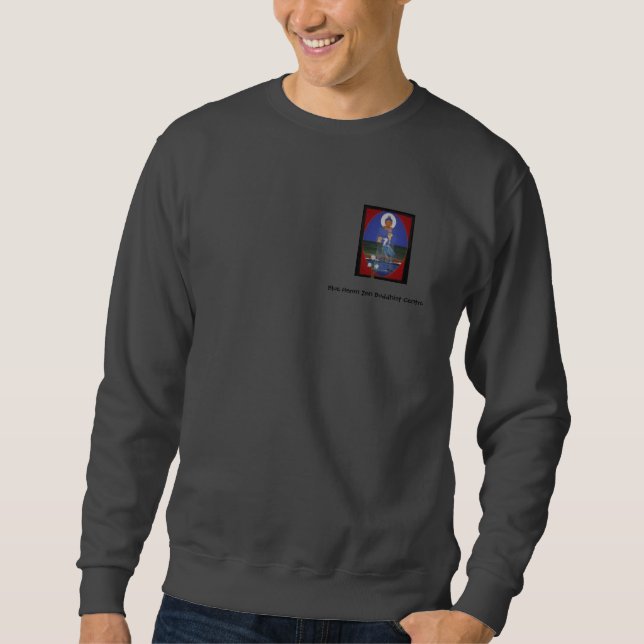 Blaues Reiher-Zen-Buddhist-Mitte-Sweatshirt Sweatshirt (Vorderseite)