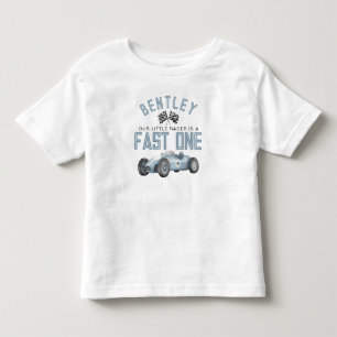 Blaues Rennwagen Schnelles Eins Geburtstagsjunge S Kleinkind T-shirt