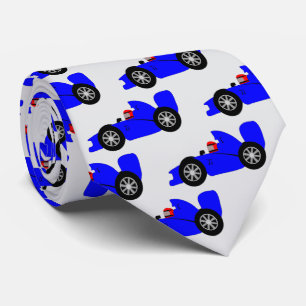 Blaues Rennwagendesign Krawatte