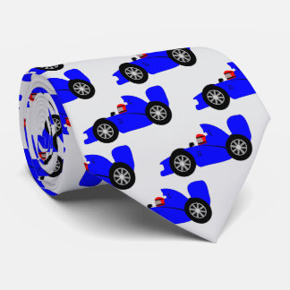 Blaues Rennwagendesign Krawatte