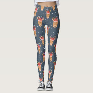 Blaues Rentier Rustikal Süß Whimsical Lustiger Fei Leggings
