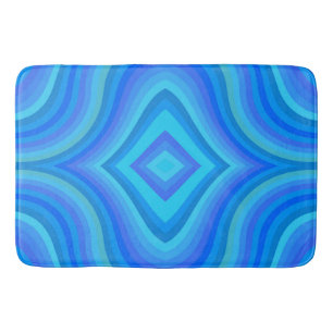 Blaues Retro-Muster Badematte