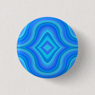 Blaues Retro-Muster Button