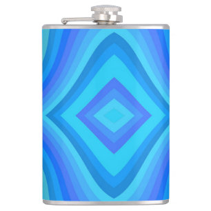 Blaues Retro-Muster Flachmann