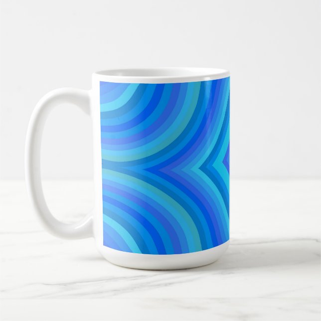 Blaues Retro-Muster Kaffeetasse (Links)