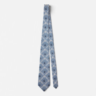 Blaues Retro-Muster Krawatte
