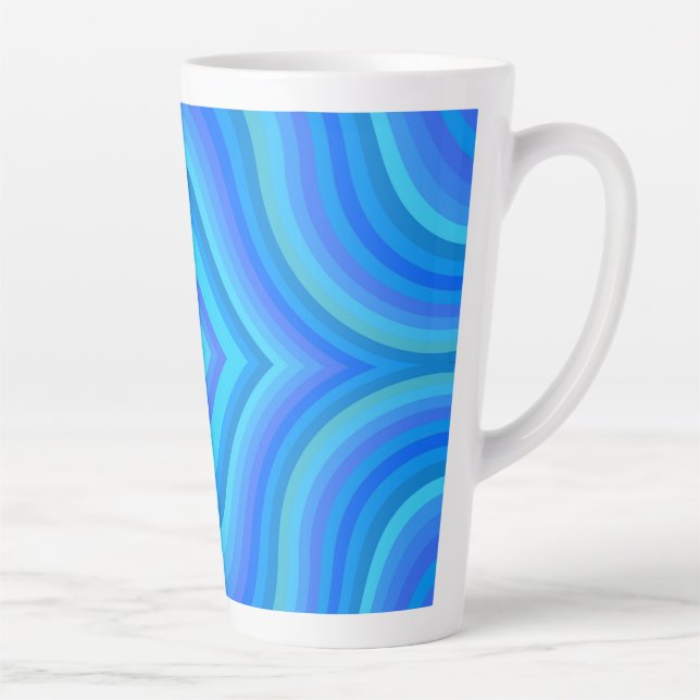 Blaues Retro-Muster Milchtasse (Rechts)