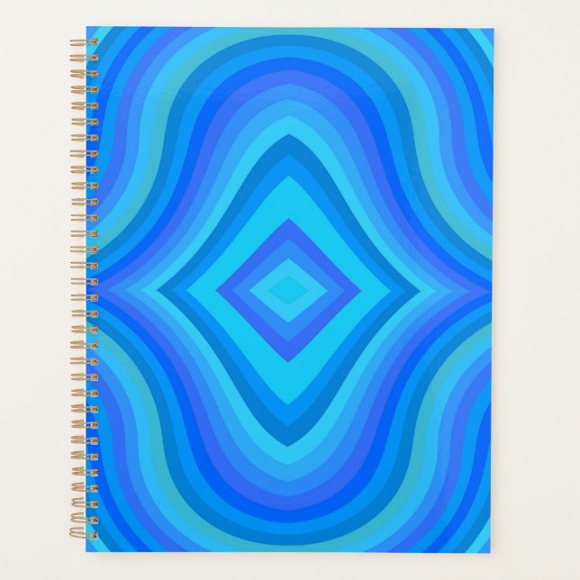 Blaues Retro-Muster Planer (Vorderseite)