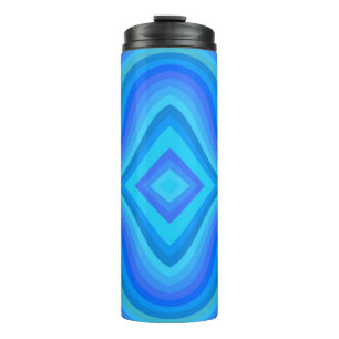 Blaues Retro-Muster Thermosbecher