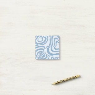 Blaues Retro-Swirl Groovy Y2K-Muster Post-it Klebezettel