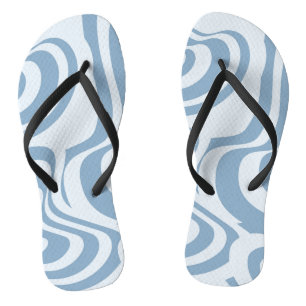 Blaues Retro-Swirle Groovy Y2K-Muster Flip Flops