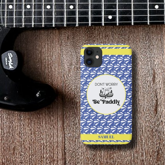 Blaues Retro-Wassermuster Otter Canoe-Individuelle Case-Mate iPhone Hülle (Von Creator hochgeladen)