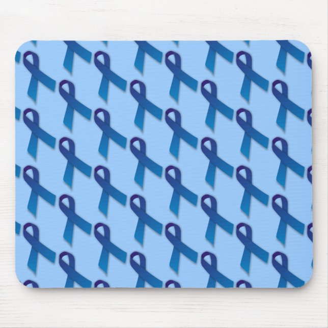 Blaues Ribbons-Muster Mousepad (Vorne)