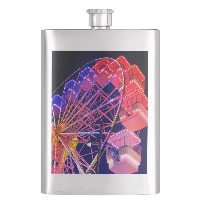 Blaues Riesenrad Flachmann (Vorderseite)