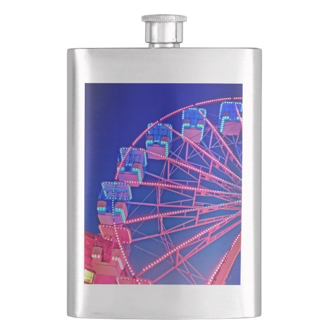 Blaues Riesenrad Flachmann (Vorderseite)