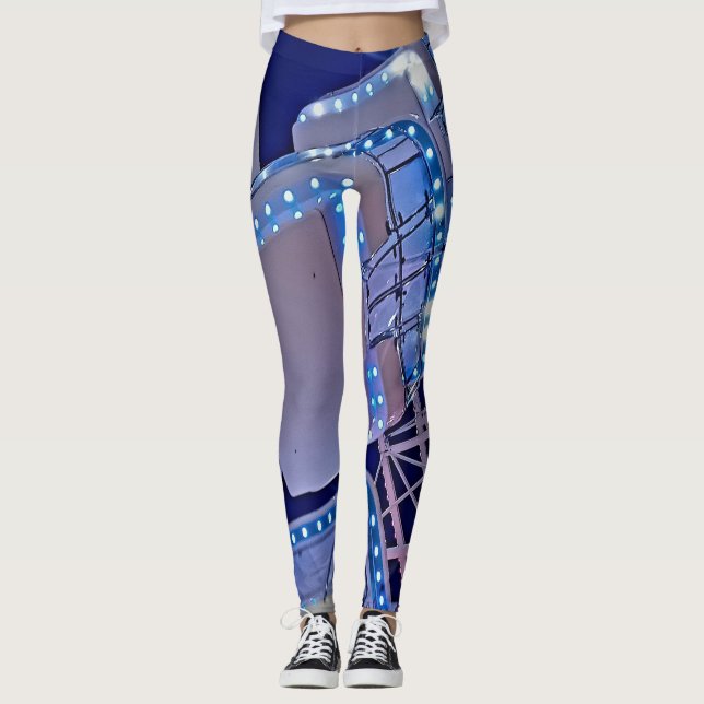 Blaues Riesenrad Leggings (Vorderseite)