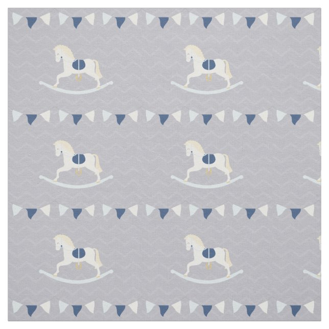 Blaues Rockpferd Stoff (Muster)