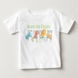 Blaues, rosa, Gelbes und Braunbär-Spiel Baby T-shirt