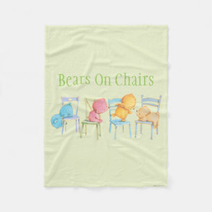 Blaues, rosa, Gelbes und Braunbär-Spiel Fleecedecke