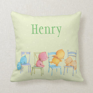 Blaues, rosa, Gelbes und Braunbär-Spiel Kissen