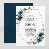 Blaues Rosa Rose Boho Geometric Wedding