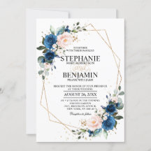 Blaues Rosa Rose Boho Geometric Wedding
