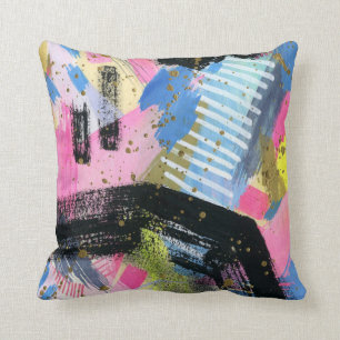 Blaues rosa schwarzes Sequin-Glitzerthrow-Kissen Kissen