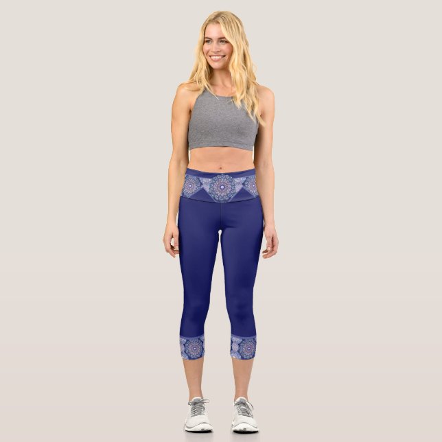 Blaues Rosass Capri Leggings (Vorderseite)