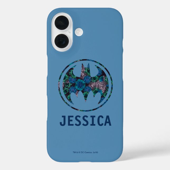 Blaues Rose-Bat-Signal Case-Mate iPhone Hülle (Rückseite)