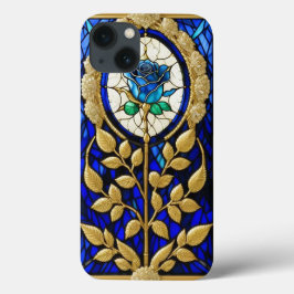 Blaues Rose-Design aus festem Glas Case-Mate iPhone Hülle