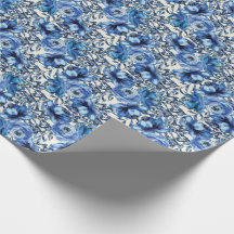 Blaues Rose-Wrapierpapier