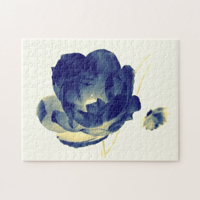 Blaues Rosen-Puzzlespiel Puzzle (Horizontal)