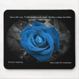 Blaues Rosen-Zitat Mousepad