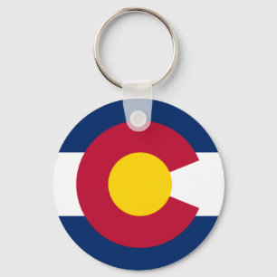 Blaues Rot-und Goldflagge von Colorado Schlüsselanhänger