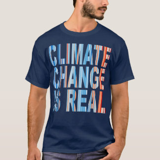 Blaues Rotes Klima Streifen Klimawandel ist T-Shirt