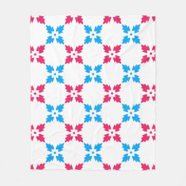 Blaues Rotes Schneeflockenmuster Blume Fleecedecke
