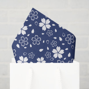 Blaues Sakura-Muster Seidenpapier