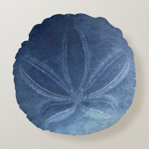 Blaues Sand-Dollar-rundes Kissen