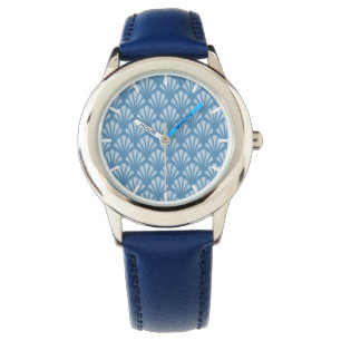 Blaues Scallops-Muster Armbanduhr