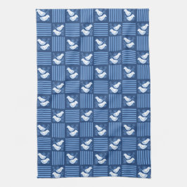 Blaues Schachbrett Handtuch