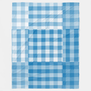 Blaues Schachbrett-Patchworkmuster Fleecedecke