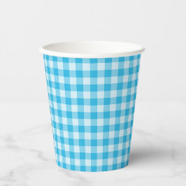 Blaues Schachbrettmuster Pappbecher