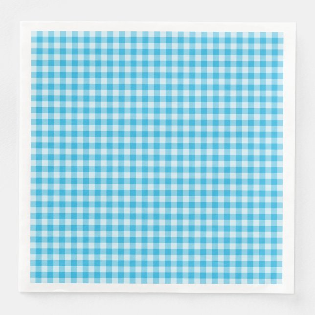 Blaues Schachbrettmuster Serviette (Vorderseite)
