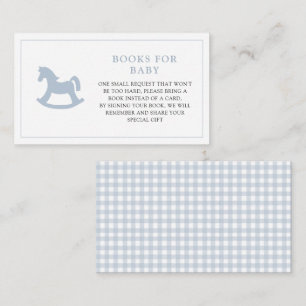 Blaues Schaukelpferd Baby Shower Bücher für Baby  Begleitkarte