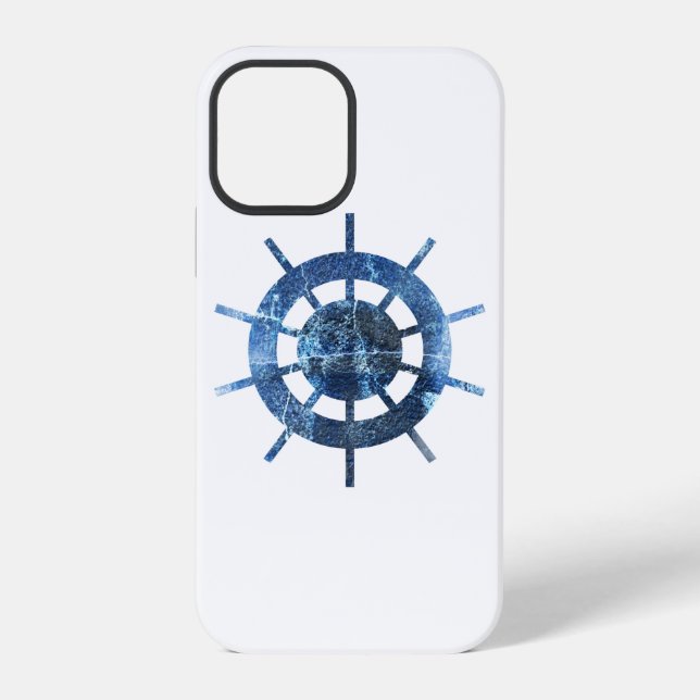 Blaues Schiffs-Steuerrad Rost Metall Case-Mate iPh iPhone Hülle (Rückseite)