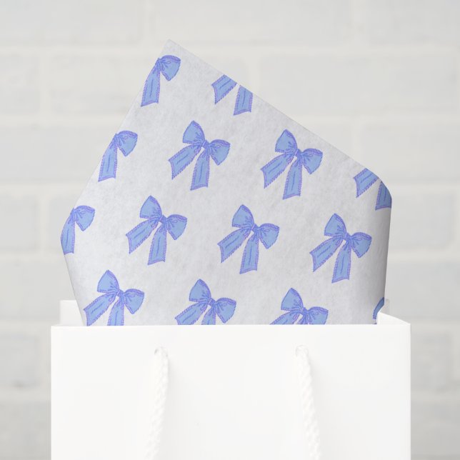 Blaues Schleifenmuster Seidenpapier (Geschenktüte)