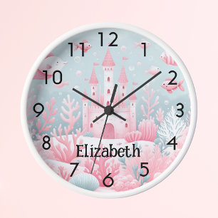 Blaues Schlossfisch Uhr