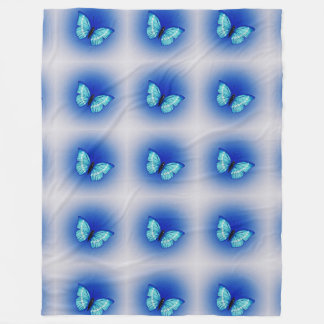 blaues Schmetterlingsflügelmuster fertigen girly Fleecedecke