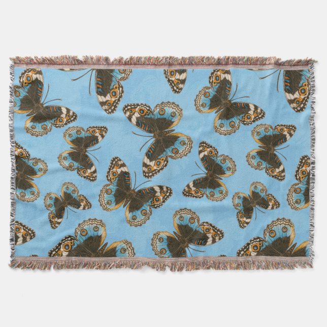 Blaues Schmetterlingsmuster Decke (Vorderseite)