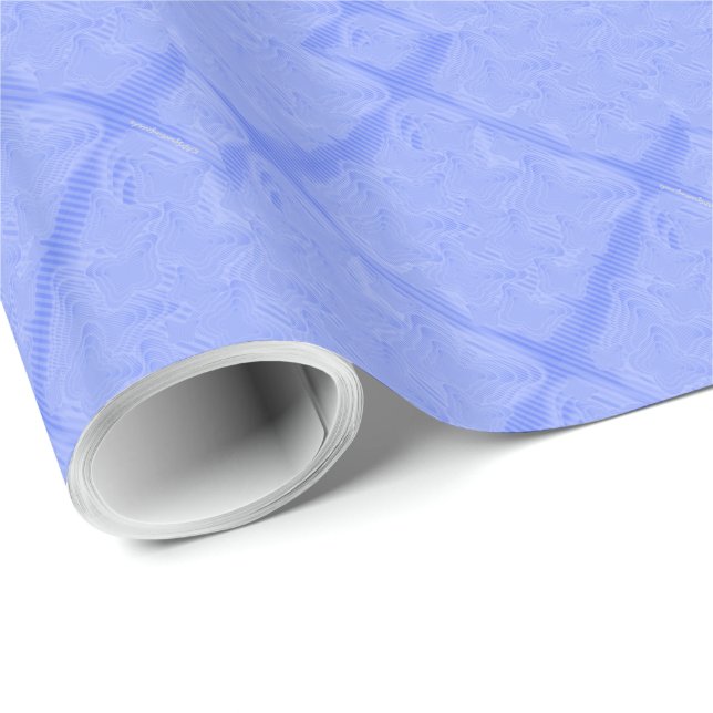 Blaues Schmetterlingsmuster Geschenkpapier (Rolleneckpunkt)